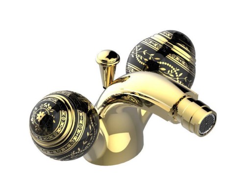 THG Marquise porcelaine noire Смеситель для биде, 1 отв., цвет: золото/черный фарфор. A7F-F01-3202