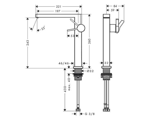 Hansgrohe Tecturis E Смеситель для раковины, на 1 отв., высота: 24см., с донным клапаном, цвет: белый матовый. 73070700