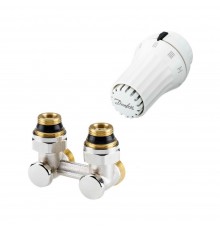 Комплект радиаторного терморегулятора Danfoss RAE, RLV-KS угловой, с переходниками, G3/4A x G1/2A 013G5140