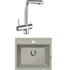 Комплект Мойка кухонная Lava Q2.SCA scandic + Смеситель SG14 CR chrome
