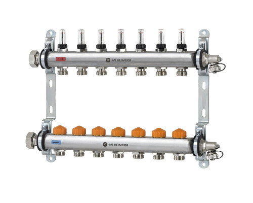 Коллектор распределительный Heimeier Dynacon Eclipse с регуляторами расхода, 7 контуров 9340-07.800