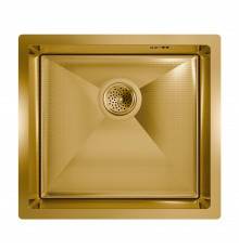 Мойка кухонная Floracio Steel F.4844.GDD матовое золото, декор