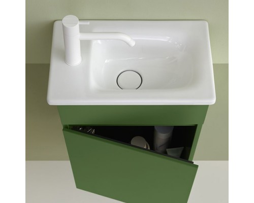 Burgbad Lin20 Комплект мебели 42х27х60см, правый, подвесной, с раковиной, с 1 дверью, цвет: Moss Green Matt. SGIE042RF5383C0001*1 Moss Green Matt