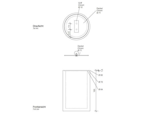 Decor Walther Black Stone DMD M Баночка универсальная 13x8см, с крышкой, настольная, цвет: черный матовый / сталь матовая. 0971365