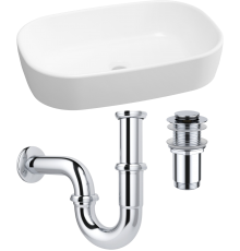 Комплект Раковина Lavinia Boho Bathroom Sink 33311002 + Донный клапан Wellsee Drainage System 182134000 хром + Сифон 182102000 хром
