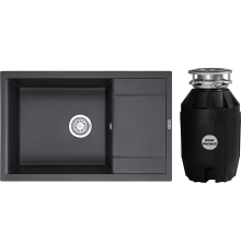 Комплект Мойка Granula 7805, черный + Измельчитель Bone Crusher BC 810-AS
