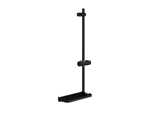 AQM8201B Душевая штанга H=665 мм, с полкой 240х120 мм, Черный AQM8201B