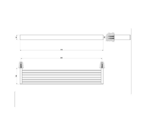 Gessi Rettangolo Полочка 60см, подвесная, цвет: Black XL. 20949#099