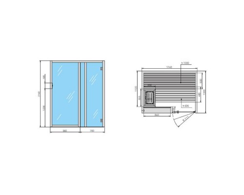 Effegibi Yoku S Glass Сауна 174x132х214см, угловая SX, цвет: черный орех. SA 70 30 0020 Effegibi Yoku S Glass Сауна 174x132х214см, угловая SX, цвет: черный орех. SA 70 30 0020