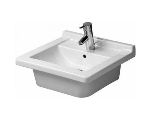 Duravit Starck 3 Раковина 48x46.5 см, 1 отв., шлифованная, с переливом, цвет: белый. 0303480022