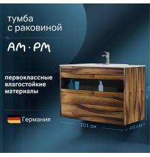 Тумба с раковиной AM.PM Func 100 дуб крафт
