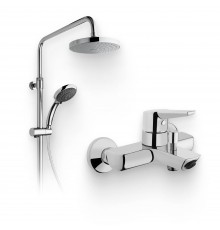 Душевой комплект Смеситель VitrA Matrix Solid S A42444EXP + Стойка System Rain A45597EXP