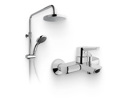 Душевой комплект Смеситель VitrA Matrix Solid S A42444EXP + Стойка System Rain A45597EXP