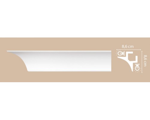 Плинтус потолочный гладкий DECOMASTER A201 (86*86*2000мм)