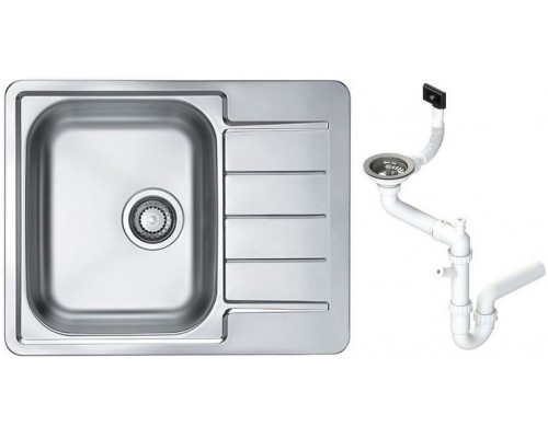 Alv 1122317 Line 110 Мойка I обор, 1 чаша, 0,6 мм, NAT, 3½ 615х500х160 мм+сифон 1130551, шк 450 1122317