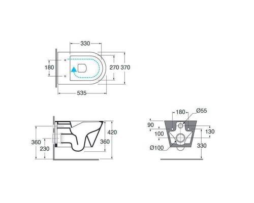 Azzurra Forma Унитаз подвесной 54х37см, TORNADO бесшумный, цвет: белый. FOR1800/F bi/cr, FMVKSPE0000WBI Azzurra Forma Унитаз подвесной 54х37см, TORNADO бесшумный, цвет: белый. FOR1800/F bi/cr, FMVKSPE0000WBI