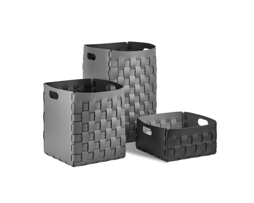 ADJ Корзинка Bottega, 25x25xH20 см., цвет: черный/серый. 1044.01/03 ADJ Корзинка Bottega, 25x25xH20 см., цвет: черный/серый. 1044.01/03