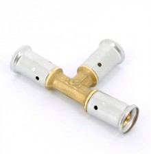 Тройник равнопроходный, латунь пресс, 26x26x26, HENCO 9P-262626