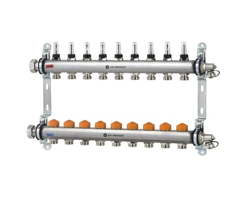 Коллектор распределительный Heimeier Dynacon Eclipse с регуляторами расхода, 9 контуров 9340-09.800