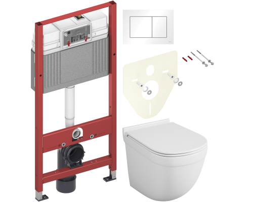 Комплект Унитаз подвесной Owl 1975 Eld TOWLT190101 безободковый + Инсталляция TECE Base 9400413 4 в 1 с кнопкой смыва Комплект Унитаз подвесной Owl 1975 Eld TOWLT190101 безободковый + Инсталляция TECE Base 9400413 4 в 1 с кнопкой смыва