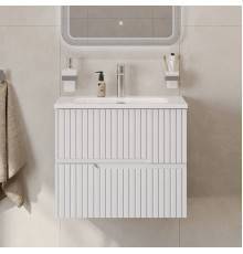 Тумба с раковиной Cezares Duet 60 bianco lucido, раковина Cezares CZR-8073-60
