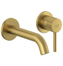 Kludi 38 244 N076 Bozz Смеситель для раковины 180 мм, наст., на 2 отв., (внеш. монт. ч), браш золото 38244N076