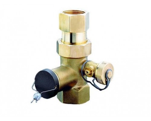 Колпачковый клапан Oventrop с пломбировочным устройством Expa-Con, Ду25, Rp1, латунь