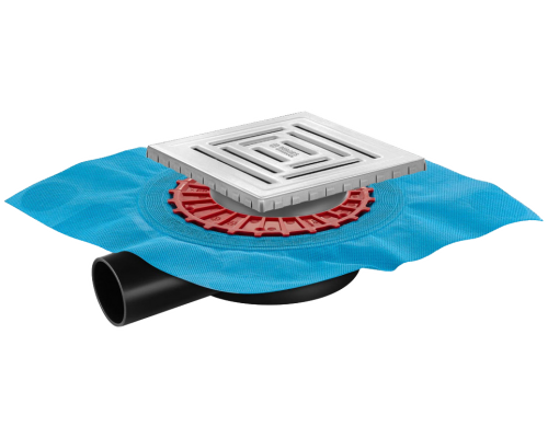 Душевой трап Berges Zentrum Uno 090372 15x15 см, матовый хром