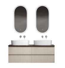 Мебель для ванной комнаты Sancos Snob T 140, beige soft, столешница черный мрамор TT140A1, раковина CN6075