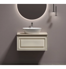 Тумба под раковину Sancos Very 80 со столешницей, beige soft, бежевая, с отв. под смеситель