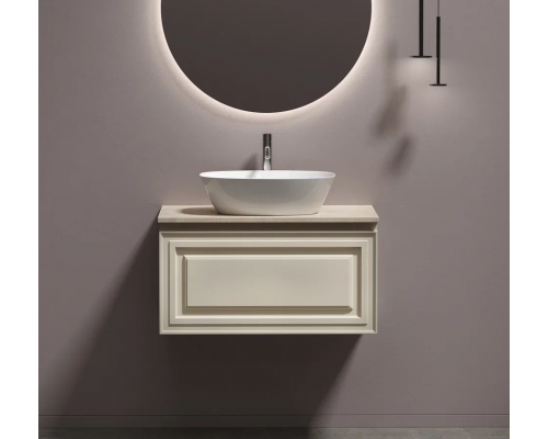 Тумба под раковину Sancos Very 80 со столешницей, beige soft, бежевая, с отв. под смеситель