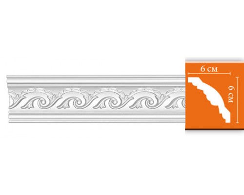 Плинтус потолочный с рисунком DECOMASTER 95610F гибкий (60*60*2400мм)