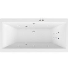 Акриловая ванна Excellent Pryzmat Slim WAEX.PRY17S.LINE 170x75 см, с гидромассажем, с каркасом, со сливом-переливом