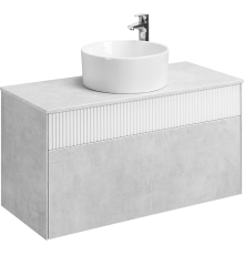 Тумба с раковиной AQUATON Марбл 100 слэйт, белая матовая, раковина 32700C000