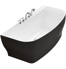 Акриловая ванна BelBagno BB74-NERO-W0 165x80 см, с ножками, с донным клапаном, черная