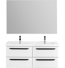 Мебель для ванной комнаты Cezares Eco 120, bianco opaco, 4 ящика, ручки черные