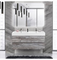 Мебель для ванной комнаты Cezares Molveno 46 120 legno grigio, с раковиной Cezares CZR-MIL-120-2-LVB