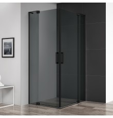 Душевой уголок Cezares Slider AH 2 70/80-80/90 Grigio Nero профиль черный, стекло серое