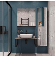 Мебель для ванной комнаты DIWO Элиста 80 чёрный мрамор, с раковиной Moduo 50 Square