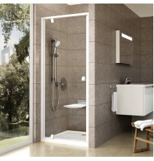 Душевая дверь в нишу Ravak Pivot PDOP1-80 Transparent, профиль и ручки белые