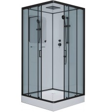 Душевая кабина Niagara Premium NG-6902-01Q BLACK 100х100х210 черная, с низким поддоном