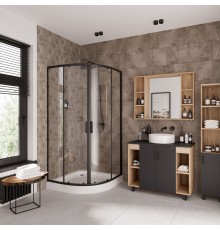 Душевой уголок Niagara Nova NG-6807-08 BLACK 100x100, четверть круга, черный