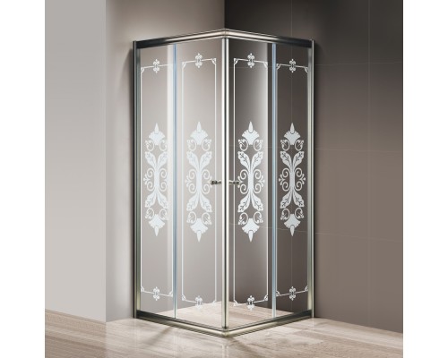 Душевой уголок Cezares Giubileo -A-2-90 стекло с узором, бронза