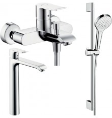 Комплект для ванной Hansgrohe Metris 31480000 + 31082000 + душевой гарнитур