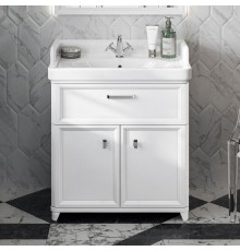 Тумба с раковиной Kerama Marazzi Pompei N 80 белая, с ящиком и дверцами
