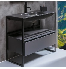 Тумба с раковиной Armadi Art Loft 100 антрацит, напольная
