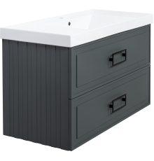 Тумба с раковиной La Fenice Cubo Twin 100 серая
