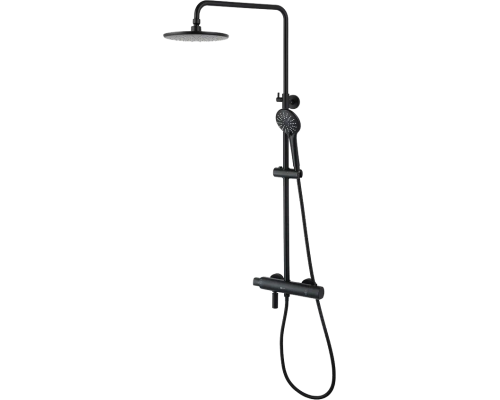 Душевая стойка Lemark Bronx LM3772BL c термостатом, черная