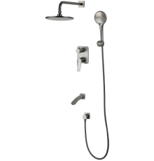 Душевой комплект Lemark Bronx LM3722GM С ВНУТРЕННЕЙ ЧАСТЬЮ, графит