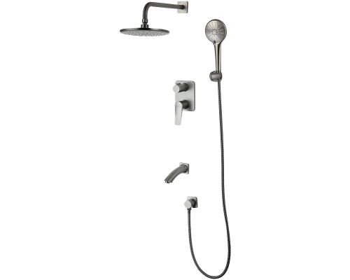 Душевой комплект Lemark Bronx LM3722GM С ВНУТРЕННЕЙ ЧАСТЬЮ, графит